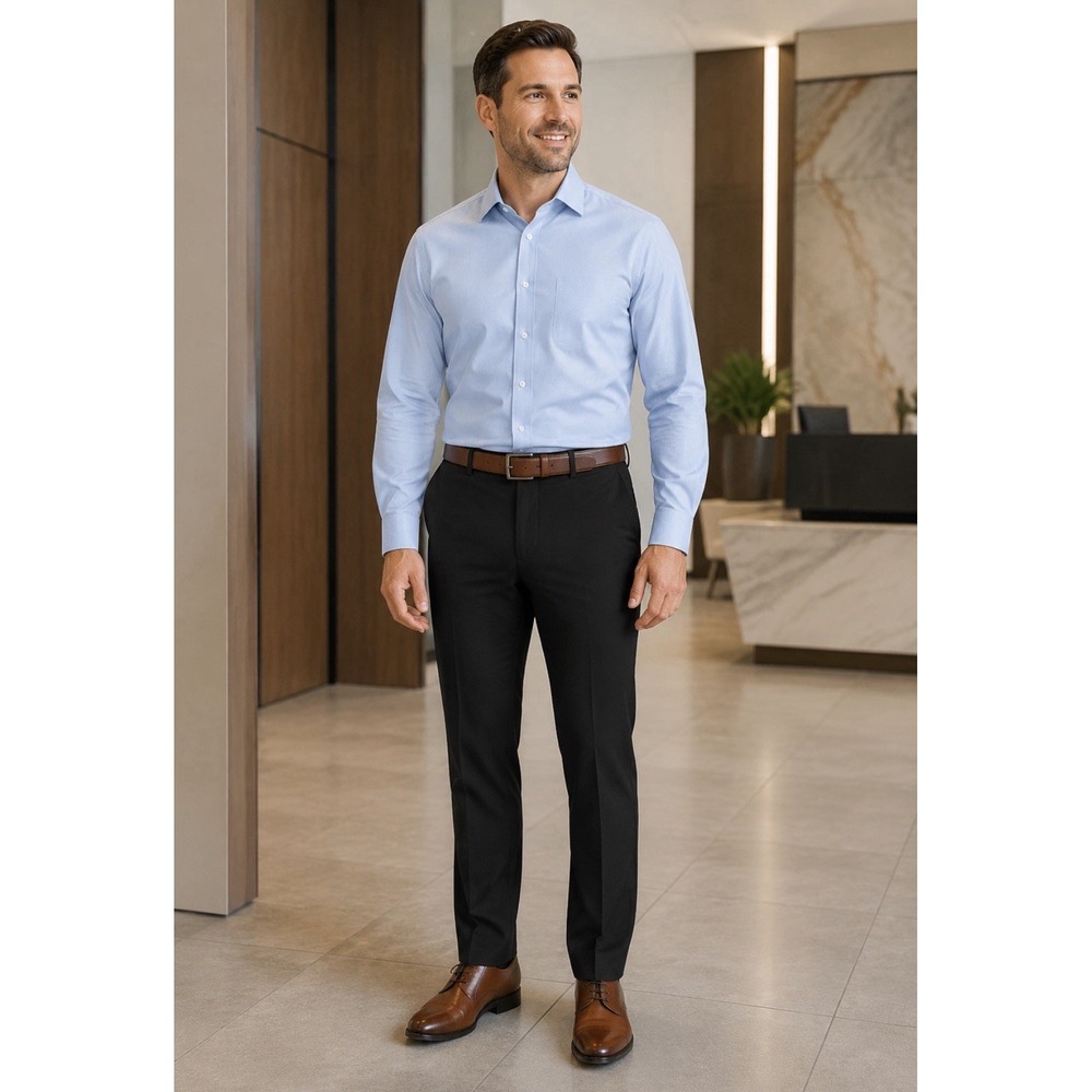Haggar Men's Comfort Performance Dress Pants, Black, 34 X 32